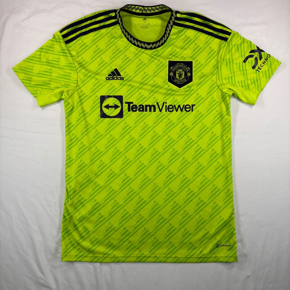adidas Manchester United Jersey Mens M Soccer‎ Third Kit Green Sportswear